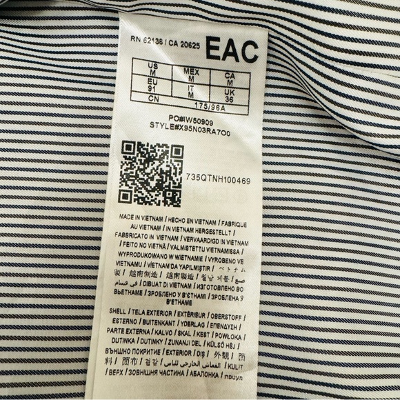 Guess Men Light Blue Lightweight Polo/Sports Blazer Size Medium Striped Lining - Picture 5 of 8